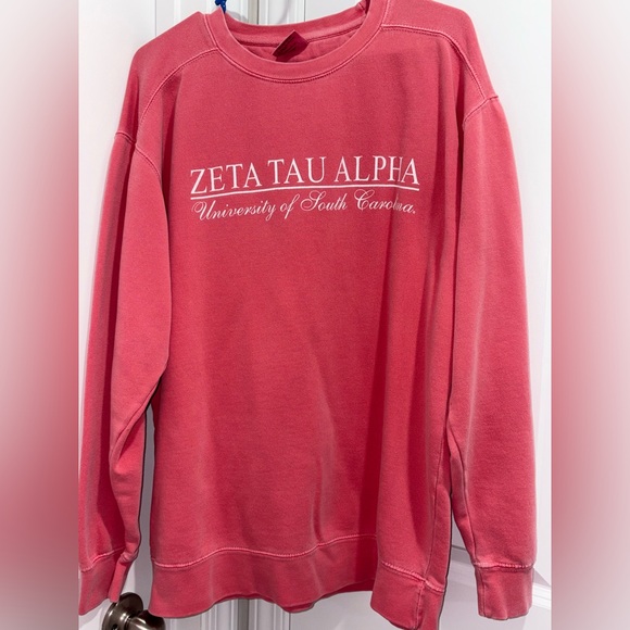 Comfort Colors Other - University of South Carolina Zeta Tau Alpha Coral Crewneck Sweater
